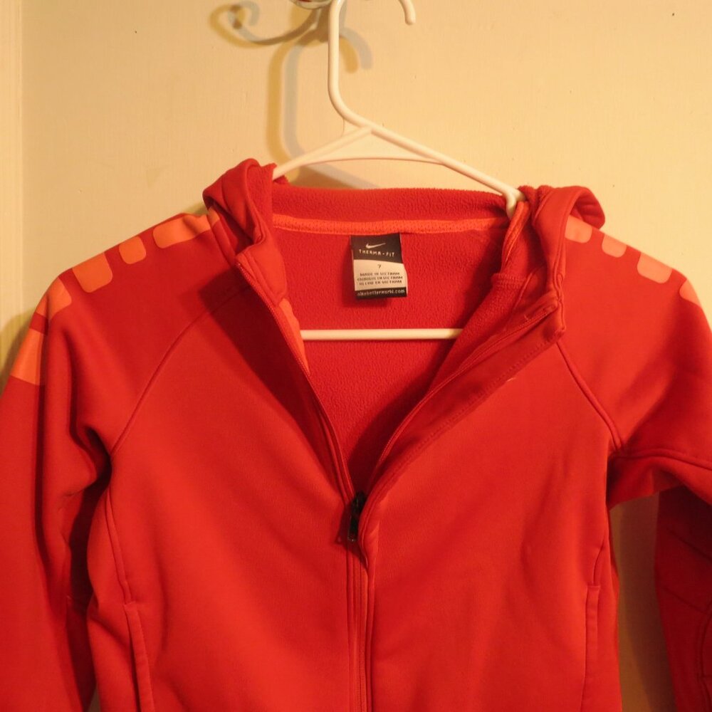Nike Zip up Red Hoodie Boys size 7 - Picture 2 of 4